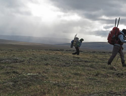 Windswept Tundra, keeping the pack in packraft